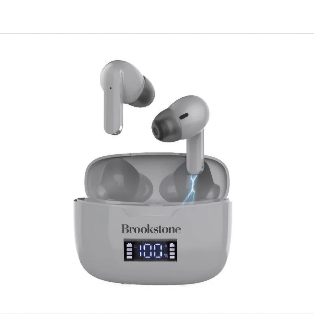 Brookstone Touchpro True Wireless EARBUDS Gray - NEW - Picture 1 of 3